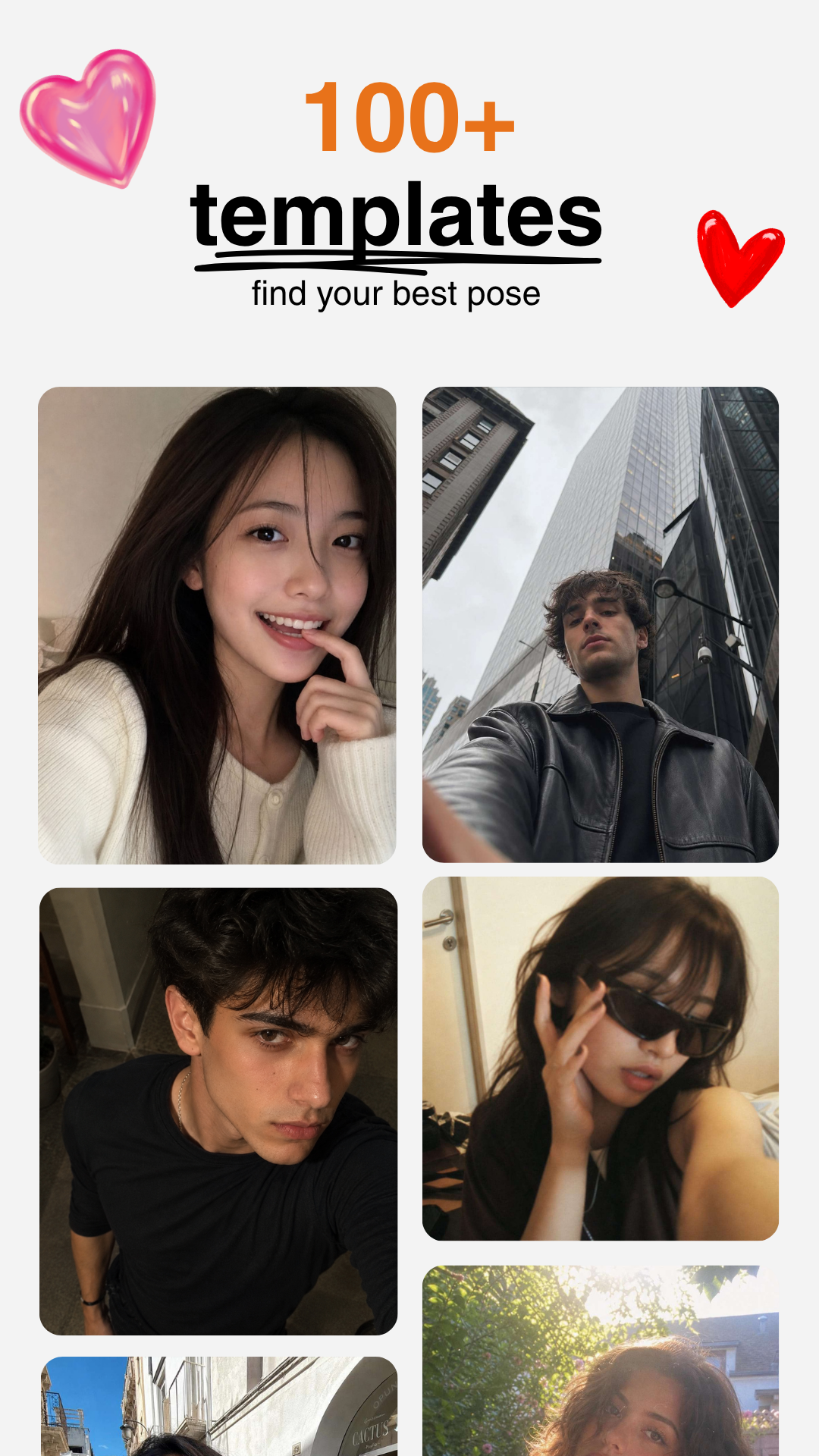 100+ pose templates in Candid AI